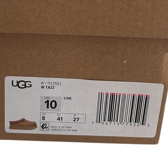 UGG Women's Tazz Slipper Chestnut Size 10 Suede Leather Platform NEW in Box - Picture 2 of 8